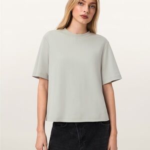 All Saints LISA boxy crewneck Tshirt, organic Cotton, green size M